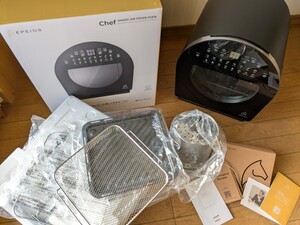 数回使用 エペイオス EPEIOS Chef スマートノンフライオーブン EPAO502 容量14L 多機能オーブン 両面焼き スチーム 食品乾燥 ノンフライ