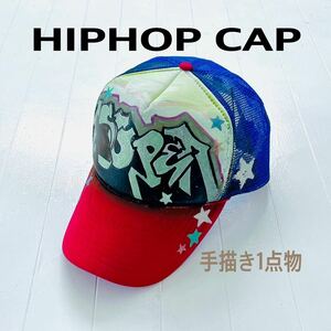 新品 CAP キャップ HIPHOP ヒップホップ グラフィティ 1点物 送料無料