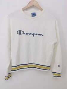 ◇ Champion チャンピオン ロゴ 長袖 Tシャツ カットソー サイズL オフホワイト系 レディース P