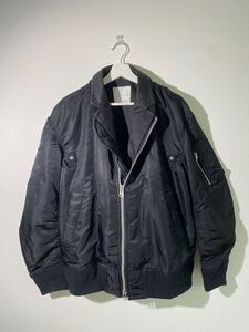 正規 21AW sacai サカイ MA-1 Blouson テーラード ドッキング MA-1 ブルゾン 切り替え フライト ボンバー ジャケット SCM-011 3黒 305O▲