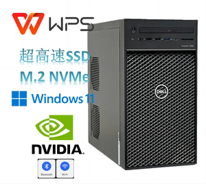 S350/DELL Precision タワー3630/CPU i7-9700/RAM 32GB/M.2 NVMe512GB+3.5HDD 1TB/RTX 2070/WIN11Pro/Office WPS/Wi-Fi無線LAN