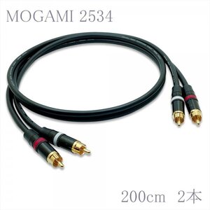 【送料無料】MOGAMI(モガミ)2534 RCAオーディオラインケーブル ２本セット REAN（NEUTRIK）NYS373 (ブラック, 200cm)　①