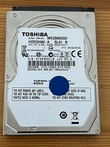 【中古動作品】2.5インチ HDD ハードディスク 東芝　TOSHIBA MK2565GSX 250GB 使用時間：7562時間 800円即決