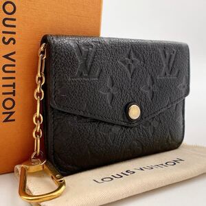 1744【ほぼ極美品】箱、保存袋付き！ LOUIS VUITTON ルイヴィトン コンパクトウォレット コインケース アンプラント モノグラム ブラック