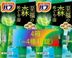 6【花王 バブ 至福の森めぐり浴 4箱】 薬用 入浴剤 即決 送料無料 48錠 154 dm3