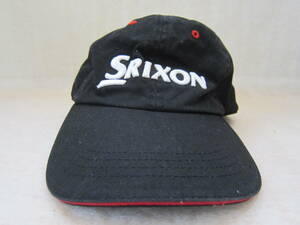 SRIXON（スリクソン）　　ゴルフキャップ　　黒白赤　コットン　　フリーサイズ　内回り約58～63㎝　　ok2409B