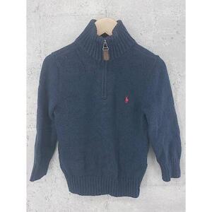 ◇ POLO RALPH LAUREN キッズ 子供服 コットン ニット 長袖 ハーフジップ トレーナー 4/4Ｔ 110/56 ネイビー * #