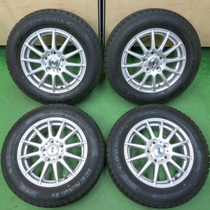 *送料無料* バリ溝！キレイ！9.5分以上★スタッドレス 195/65R15 グッドイヤー アイスナビ6 社外 アルミ PCD114.3/5H★4050308イス