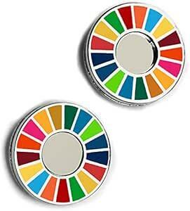 【強力マグネット、服地に穴を開けません】Cuteam sdgs バッジ マグネット 20mm（2個セット） SDGs バッジ 小さ