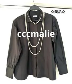 美品【cccmalie 】シーマリー　カフス 長袖 シャツ　ブラック Fサイズ