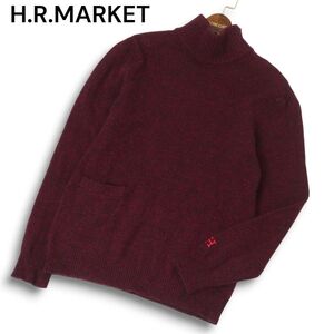 H.R.MARKET ハリウッドランチマーケット 秋冬★ H刺繍 ジップ ウール ハイネック ニット セーター Sz.1 メンズ　C4T10302_B#K