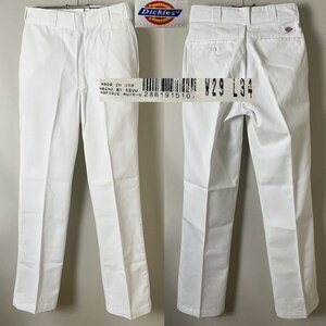 ★【90s USA製 並品 チビタグ】米国製 激レア ビンテージ Dickies ディッキーズ 定番 874 ワーク チノパンツ ストレート W29 ホワイト