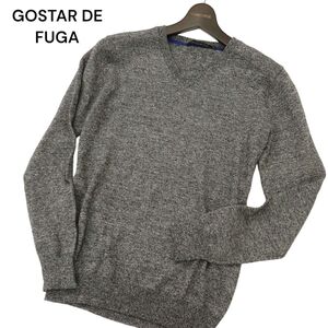 GOSTAR DE FUGA ゴスタール ジ フーガ Vネック★ スリム メランジ ニット セーター Sz.44　メンズ グレー　C4T01184_2#L