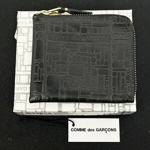 コムデギャルソン COMME des GARCONS SA3100EL ミニ財布 コインケース 小銭入れ レザー ロゴ型押し L字ファスナー [N7932]