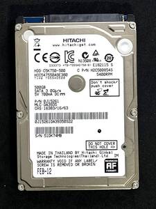 ★ 500GB ★　HGST　/　HCC547550A9E380　良品　2.5インチ内蔵HDD/厚さ9.5mm　HITACHI　　即決　[管理■74MB]