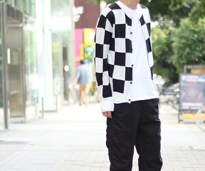 送料無料 Name. CHECKERED FLAG CREW NECK CARDIGAN サイズ0 チェッカーフラッグ カーディガン ネーム STUDIOUS取扱