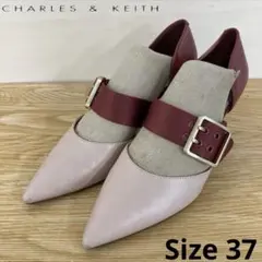 CHARLES&KEITH オーバーサイズドバックル ポインテッドトゥパンプス