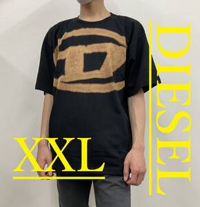 ディーゼル　Tシャツ　XXL　ビッグロゴ　ブリーチ　新品定価16.500　3124　A14872 0QKAS 9XX　T-BOXT-BLEACH BLACK 　コットン ジャージ　