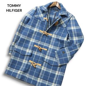 TOMMY HILFIGER トミーヒルフィガー 秋冬 ウール100％★ チェック柄 ダッフル コート Sz.M メンズ　C4T11327_C#N