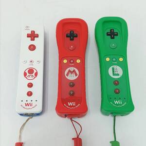 1t1553d2r ジャンク 計3点 wiiリモコン 任天堂/Nintendo RVL-036 マリオ/ルイージ/ピノキオ 限定品 レア テレビゲーム 周辺機器