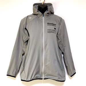 美品☆DESCENTE MOVE SPORT/デサントムーブスポーツ☆ジャージ/パーカー☆軽量/ストレッチ/トラックジャケット/グレー/大きめサイズ/XO