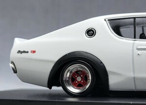 1/43　日産　スカイライン改　ケンメリ2Dr　2000GT-R　ＳＳＲマークⅡ ホイール　アルミ製 深リム 　国産名車プレミアムコレクション