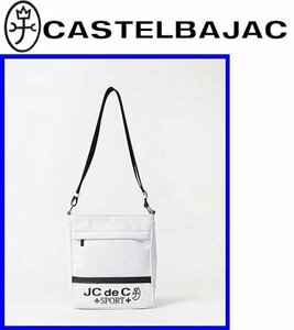 ★\20900〓CASTELBAJACカステルバジャック〓帆布プリント縦ショルダーバッグwhite