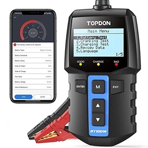 【新品送料無料】TOPDON BT100W バッテリーテスター、2イン1カーバッテリーチェッカー、100-2000 CCA 、オル