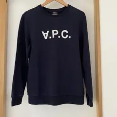 A.P.C. 反転 V 逆さ ロゴ スウェット M ネイビー