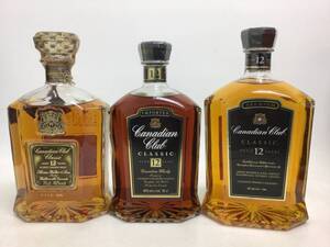 ウイスキー whisky カナディアンクラブ 12年/クラシック 3本セット 700/750/1000ml 40/43% 重量番号:6(K-3)