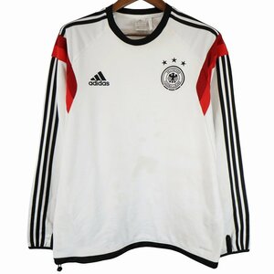 adidas アディダス ドイツ代表 ゲームシャツ 長袖Ｔシャツ プロチーム サッカー ホワイト (メンズ L) 中古 古着 O4047