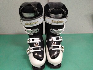 ● F) SALOMON サロモン QUEST access 77CW energyzer 70 スキー ブーツ 298mm 25-25.5cm スキー靴 ホワイト×ブラック 美品 ③