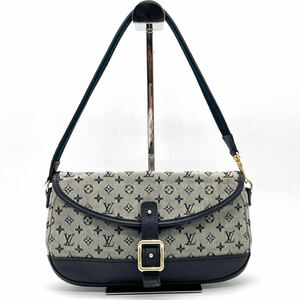 1円 LOUIS VUITTON ルイヴィトン モノグラムミニ ブルー マルジョリーPM ワンショルダー ハンドバッグ M92690 