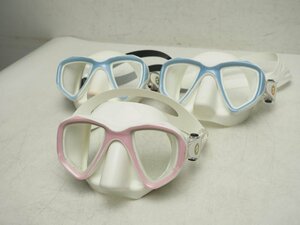 AQUALUNG アクアラング ダイビング用 2眼マスク 3個セット ホワイトシリコン ランク:A スキューバダイビング用品 [3F29-60001]