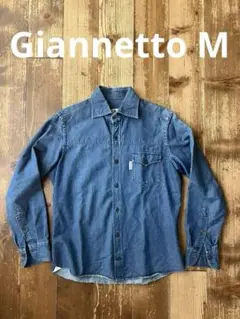 Giannetto  ジャンネット デニムドレスシャツ M フィナモレ