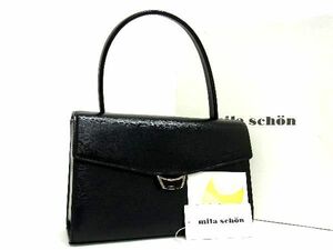 ■新品同様■ mila schon ミラショーン レザー ワンハンドル ハンドバッグ レディース ブラック系 CB1574