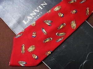 ♪23040C♪良品【羽根 カラフル 柄】ランバン【LANVIN】ネクタイ