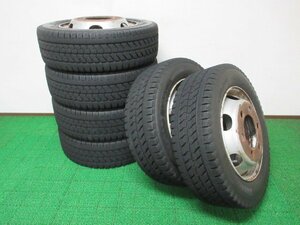 ZM019【送料無料 SALE品】225/60R17.5 116/114 ブリヂストン スタッドレス W979 高年式 ホイールセット 6本 激安 ダイナ トヨエース カーゴ