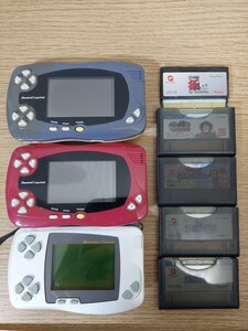 BANDAI　 WonderSwan　 ワンダースワン本体3台+ソフト5枚セット/FINAL FANTASY/ONE PIECE/デジモン/プロ麻雀極