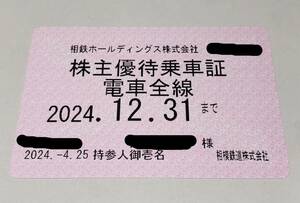 29435☆相鉄 株主優待乗車証 電車全線 定期タイプ 男性名義 2024年12月31日まで