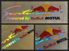 Red bull レッドブルMOTUL 黒レインボーメッキステッカー