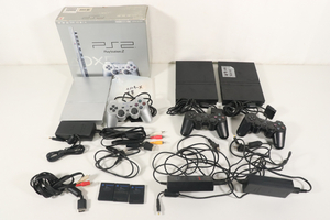 ★【動作OK】薄型 PlayStation2 まとめ 3点 SCPH-70000/75000 コントローラー ケーブル メモリーカード付属 Sony PS2_OIX_B1218-J002