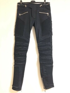 ☆BALMAIN バルマン☆【S8H9591T008】裾ジップ バイカー スリムデニムパンツ