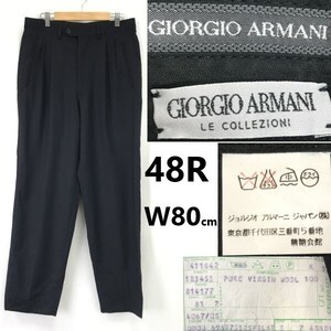 正規代理店タグ★ジョルジオアルマーニ/GIORGIO ARMANI★ウール/スラックスパンツ【メンズ48/股下80cm/濃紺/NAVY】ズボン/Trouser◆pBH906