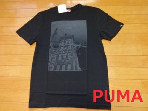 新品 PUMA ドライTシャツ【 身幅 約 100 cm 】Ｌ プーマ 綿100 CLOCK WORK 黒