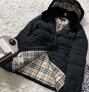 大きいサイズ ★超美品★ バーバリー BURBERRY バーバリーロンドン ダウンコート ダウンジャケット ノバチェック 極暖 ダウン90% 46 15号