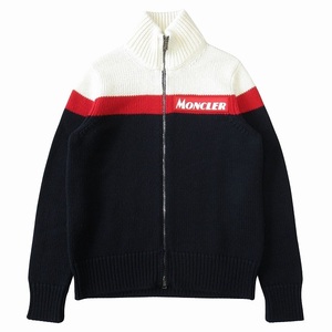 美品 19AW モンクレール MONCLER MAGLIONE TRICOT CARDIGAN ドライバーズニット ジャケット ブルゾン ジップアップ ◇12