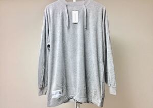 新品 未使用 DESCENDANT ディセンダント OC VELOUR LS GRAY ベロア ロング カットソー size 3 正規品