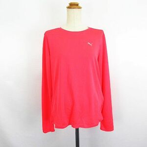 プーマ PUMA RUN Tシャツ カットソー 長袖 丸首 ロゴ 指穴 L ピンク スポーツウェア ※EKM レディース