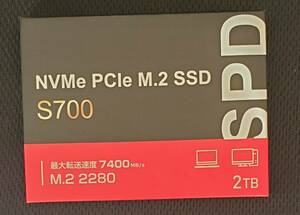 579-580 SPD SSD 2TB S700-2TD M.2 2280 PCIe Gen4x4 NVMe R: 7400MB/s W: 6700MB/s